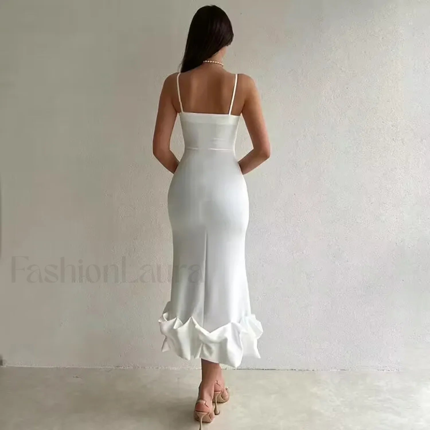 Ruffled Pencil Bodycon Midi Dress Secondary image