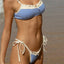 Ruffled Plaid Bikini Set Blue / S