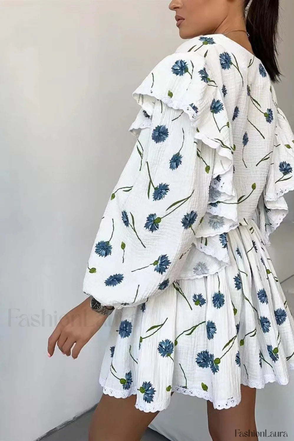Ruffled Strawberry Stylish Print Skirt Set