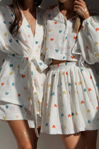 Ruffled Strawberry Stylish Print Skirt Set