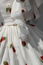 Ruffled Strawberry Stylish Print Skirt Set