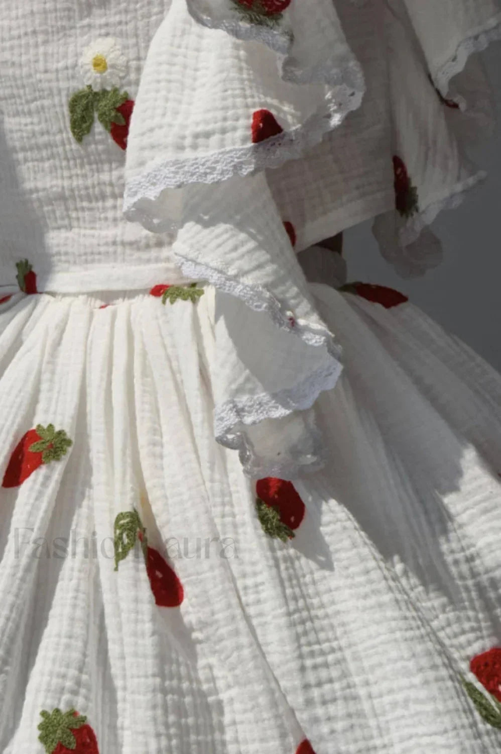 Ruffled Strawberry Stylish Print Skirt Set