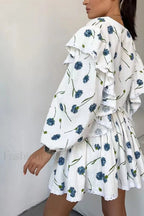 Ruffled Strawberry Stylish Print Skirt Set