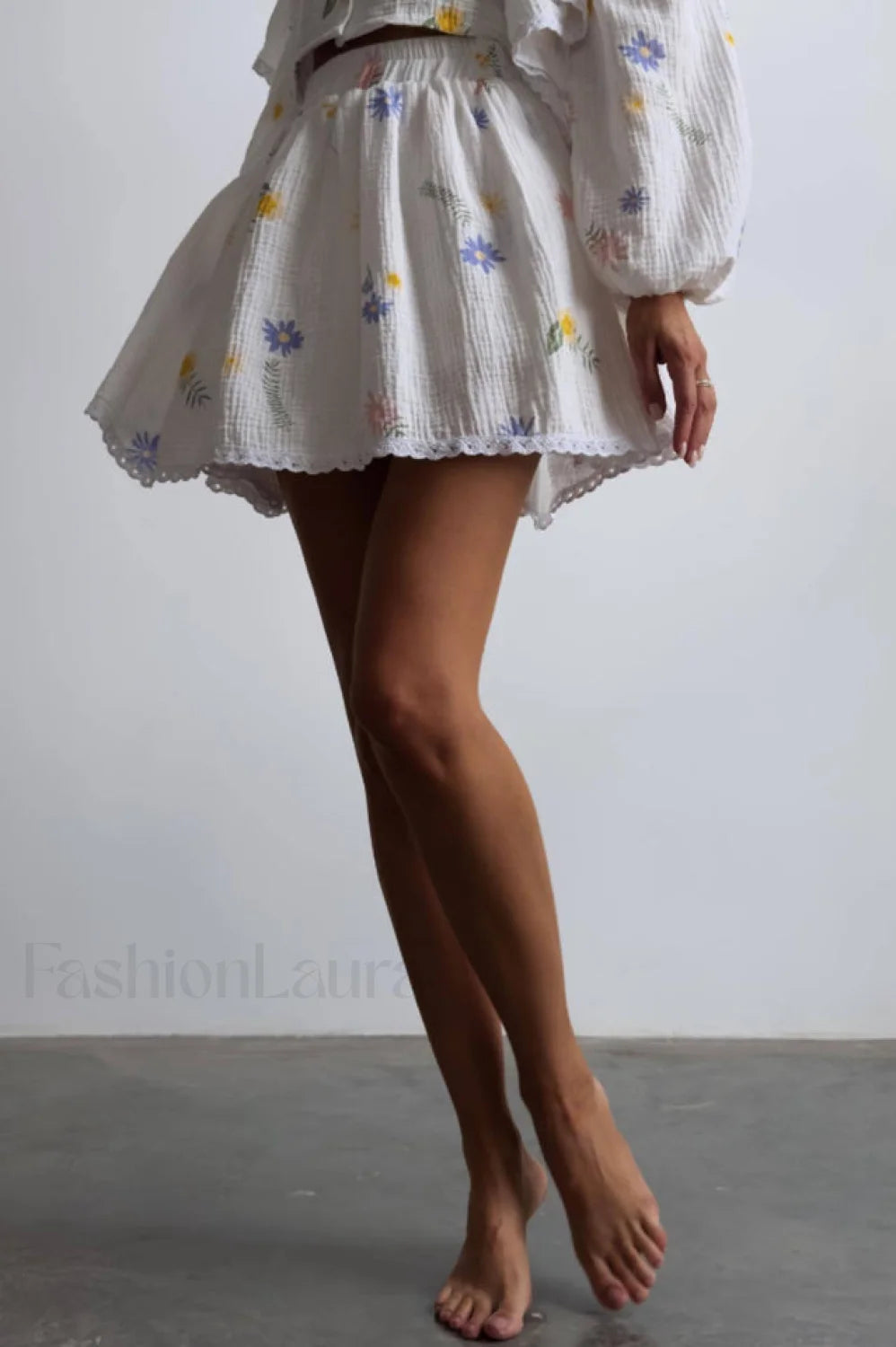 Ruffled Strawberry Stylish Print Skirt Set