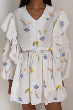 Ruffled Strawberry Stylish Print Skirt Set