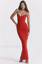 Sabine Black Tube Charming Top Tunic Dress S / Red