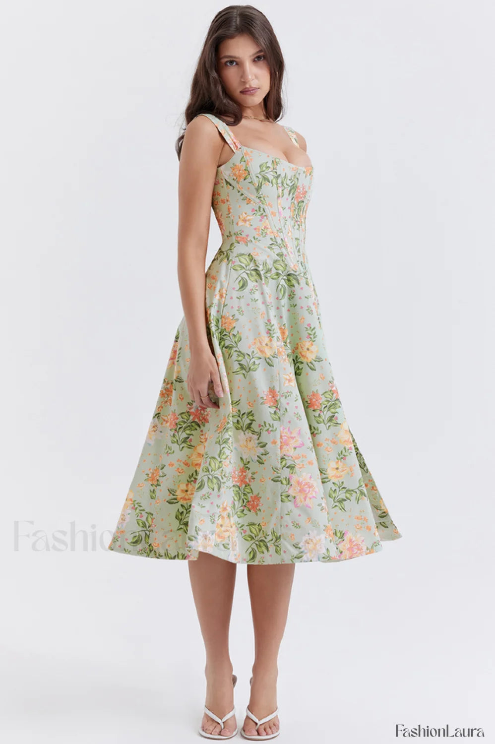 Saira Floral Stylish Print Midi Sundress