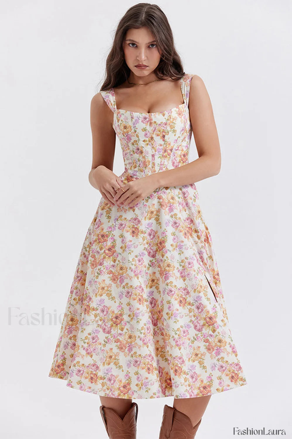 Saira Floral Stylish Print Midi Sundress