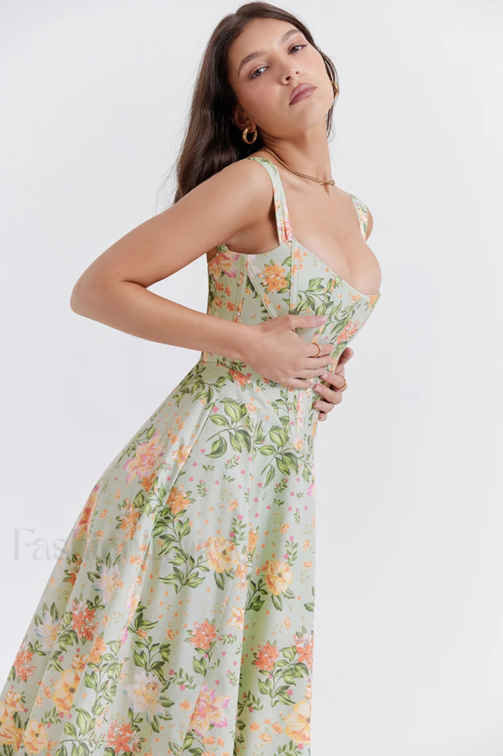 Saira Floral Stylish Print Midi Sundress