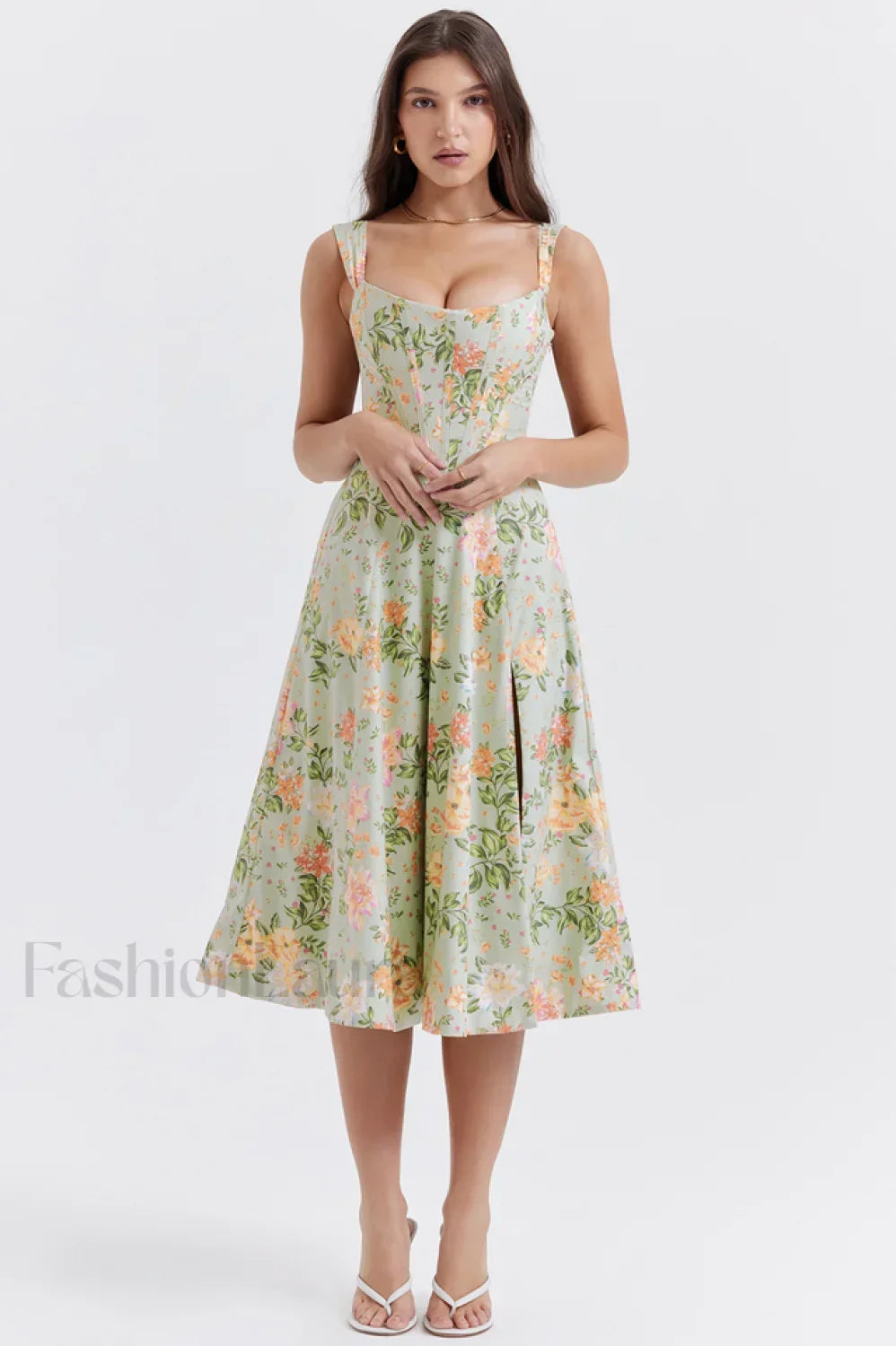 Saira Floral Stylish Print Midi Sundress Secondary image