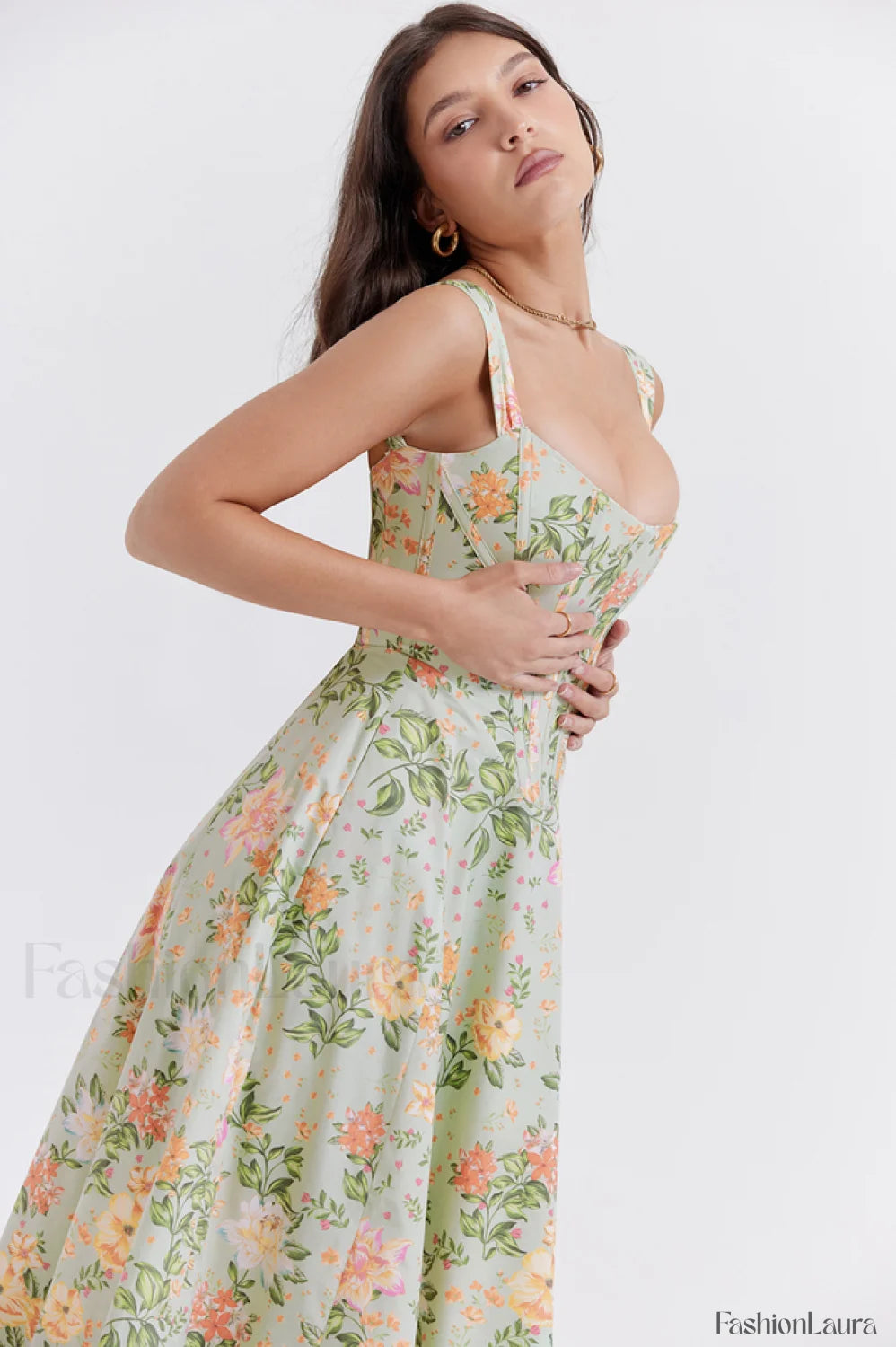 Saira Floral Stylish Print Midi Sundress