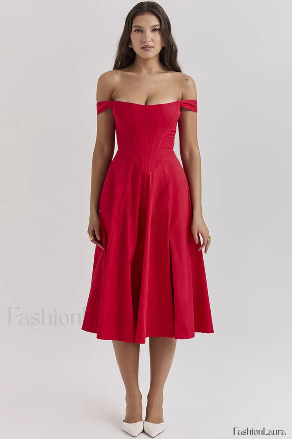 Saira Floral Stylish Print Midi Sundress XS / Scarlet