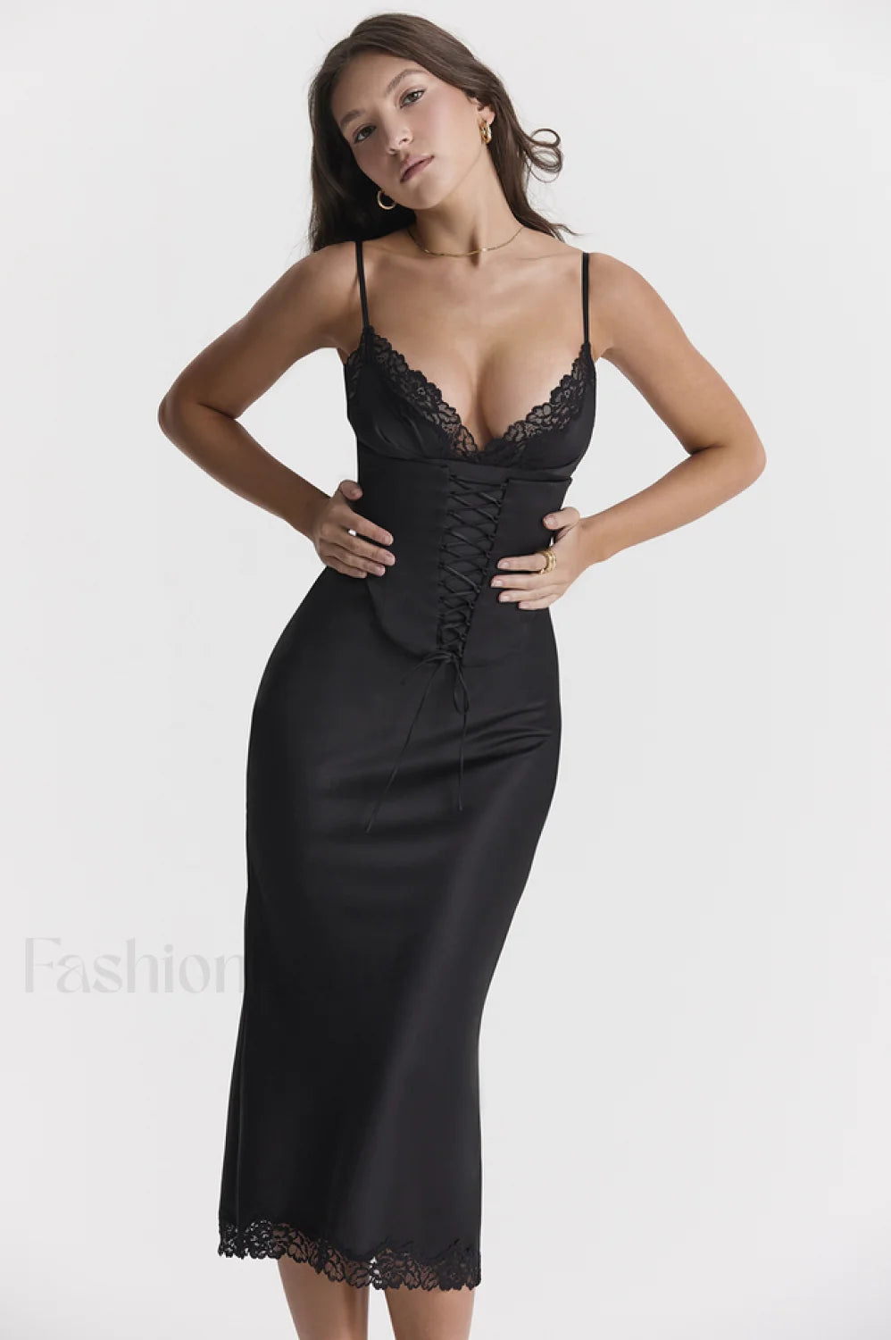 Salma Satin Stylish Slip Midi Dress