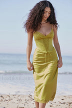 Salma Satin Stylish Slip Midi Dress