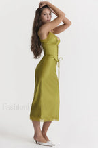 Salma Satin Stylish Slip Midi Dress