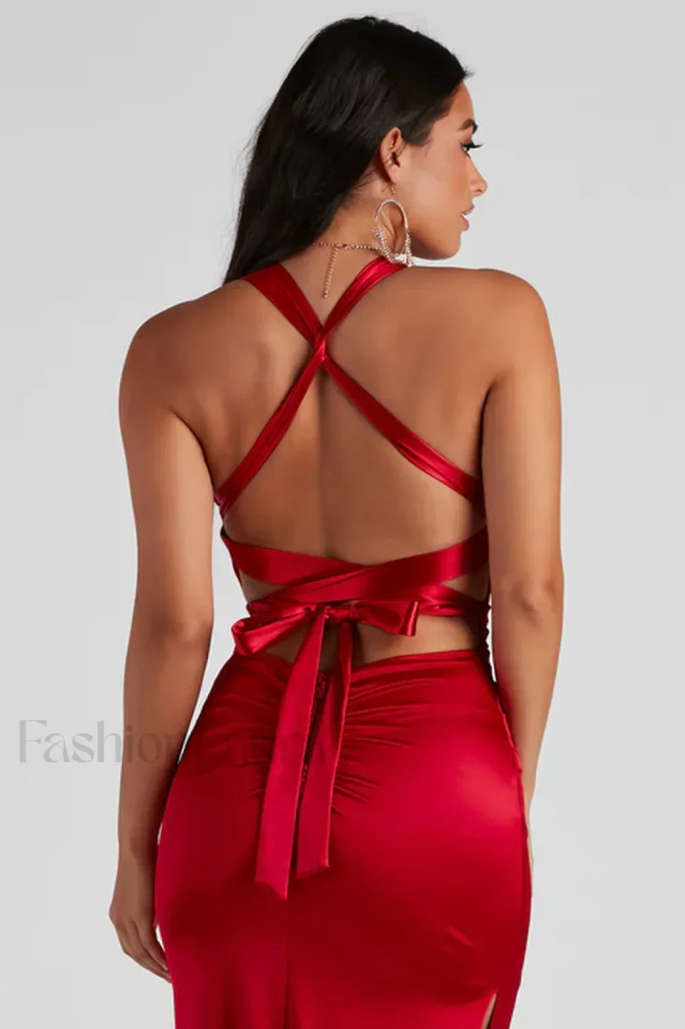 Sam Formal Satin Charming Open Back Dress Secondary image