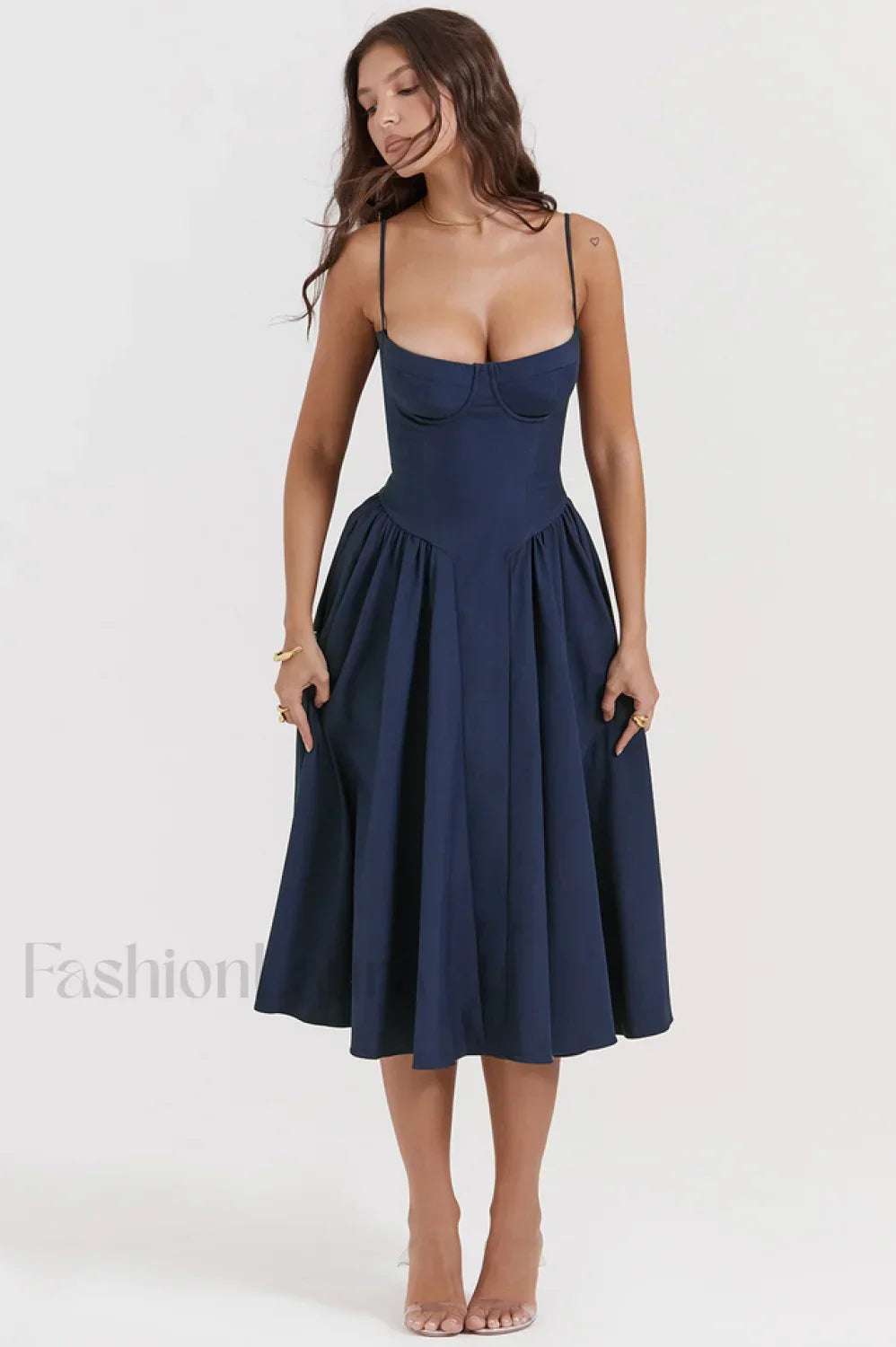 Samaria French Stylish Navy Corset Sundress Secondary image