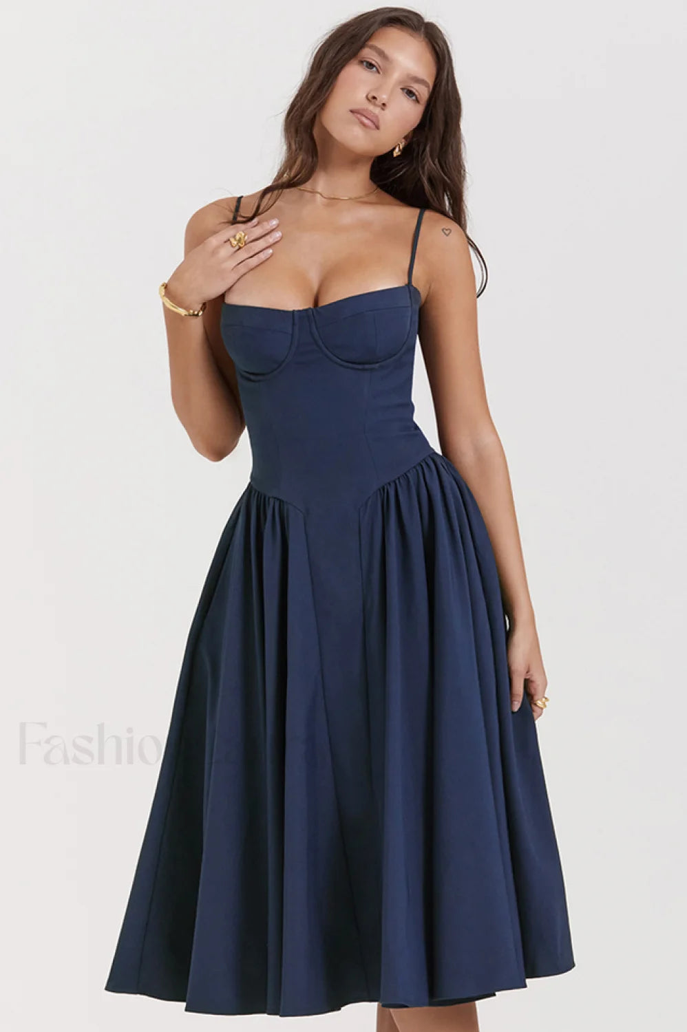 Samaria French Stylish Navy Corset Sundress