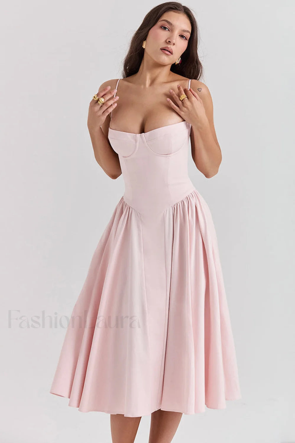 Samaria French Stylish Navy Corset Sundress
