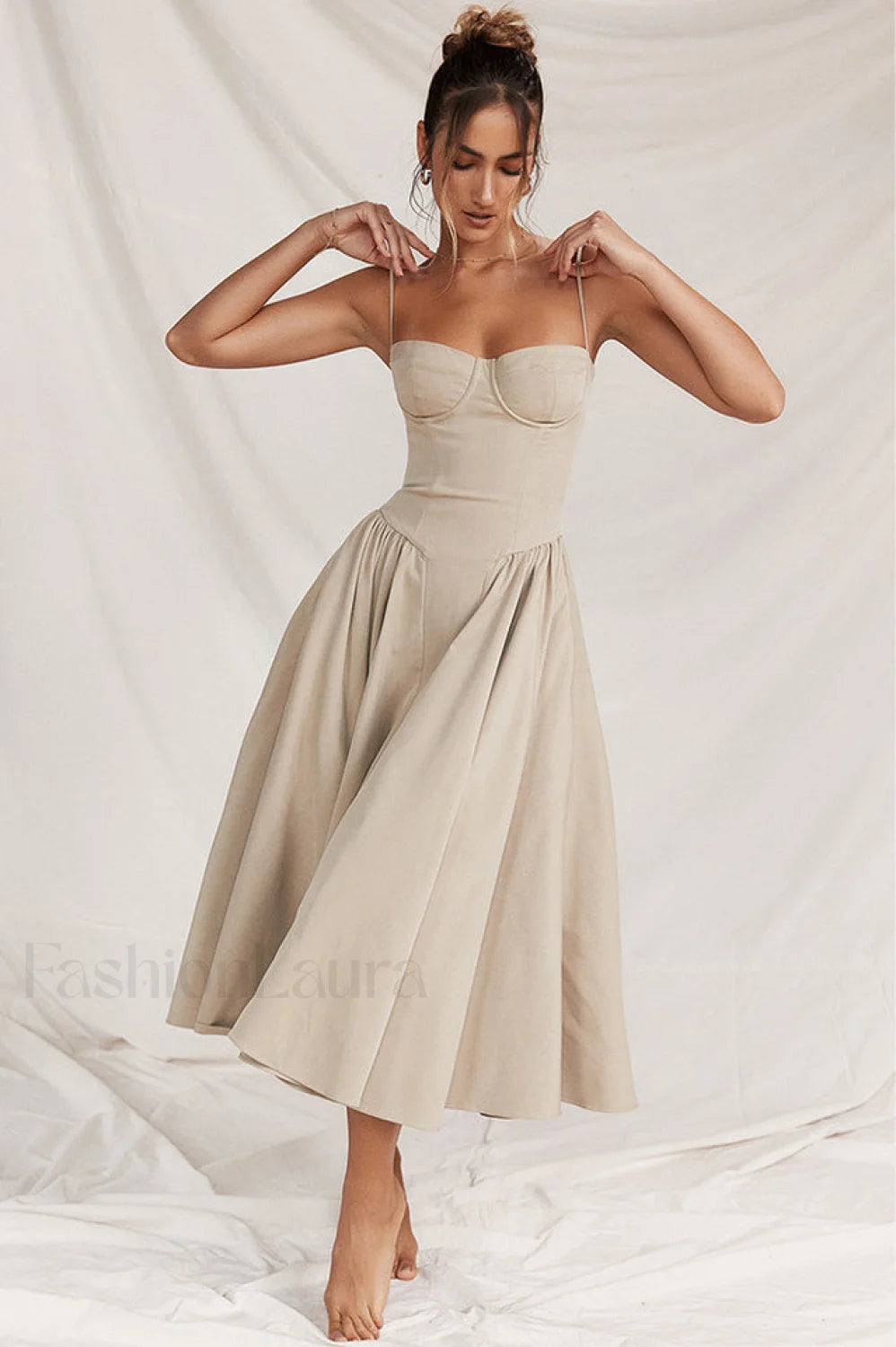 Samaria French Stylish Navy Corset Sundress