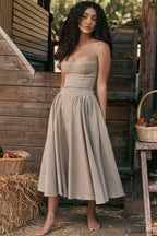 Samaria Taupe Stylish Corset Sun Dress