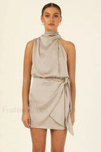 Santorini Satin Stylish Mini Dress
