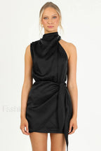 Santorini Satin Stylish Mini Dress