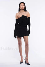 Sarrili 3D Floral Charming Corset Mini Dress