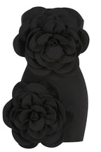 Sarrili 3D Floral Charming Corset Mini Dress XS / Black