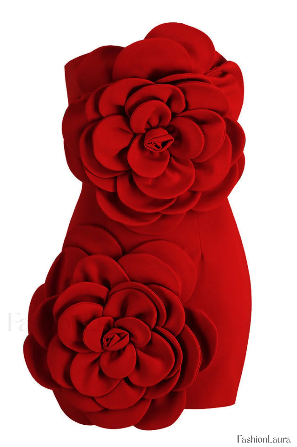 Sarrili 3D Floral Charming Corset Mini Dress XS / Red