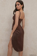 Satin Corset Stylish Midi Dress