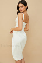 Satin Corset Stylish Midi Dress