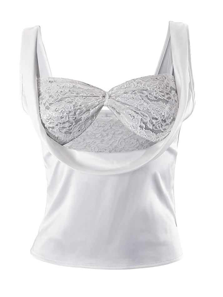 Satin Draped Lace Bralette Top Secondary image