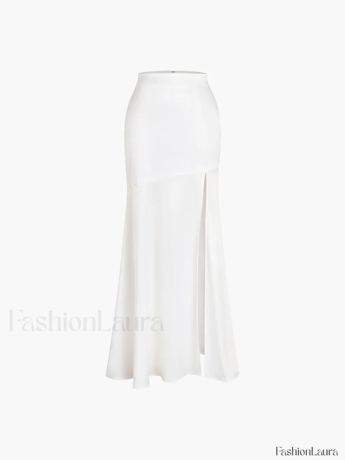 Satin Patchwork Split Maxi Skirt Skirts