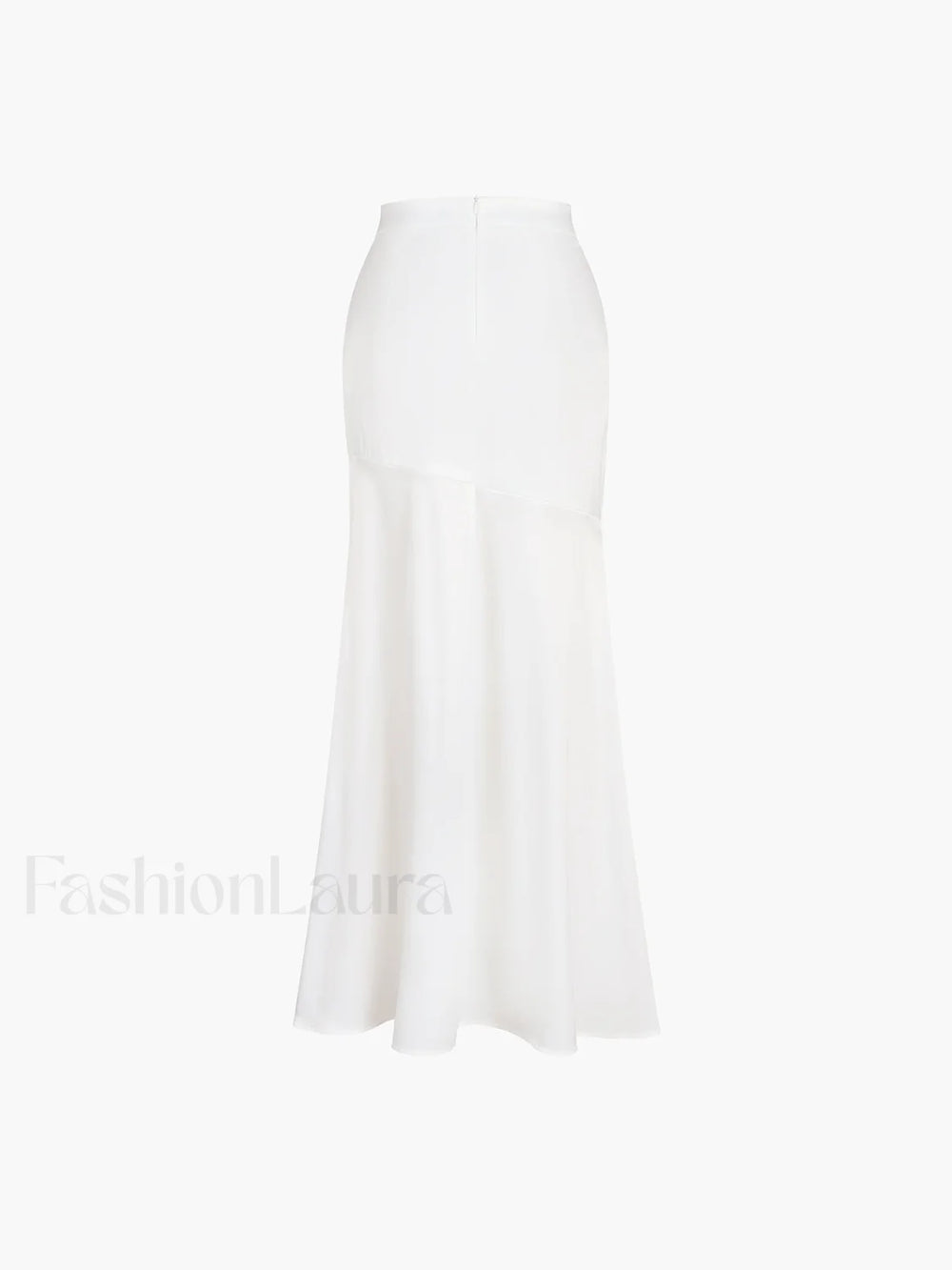 Satin Patchwork Split Maxi Skirt Skirts