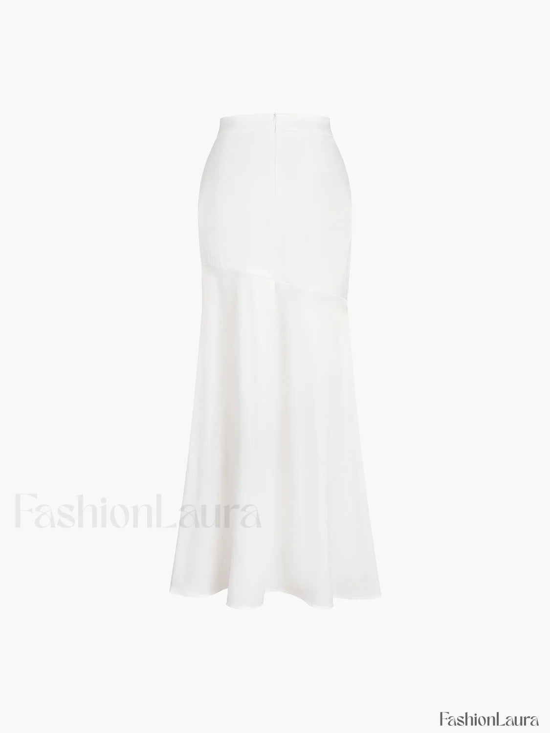 Satin Patchwork Split Maxi Skirt Skirts