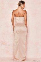 Satin Strapless Stylish Corset Maxi Dress
