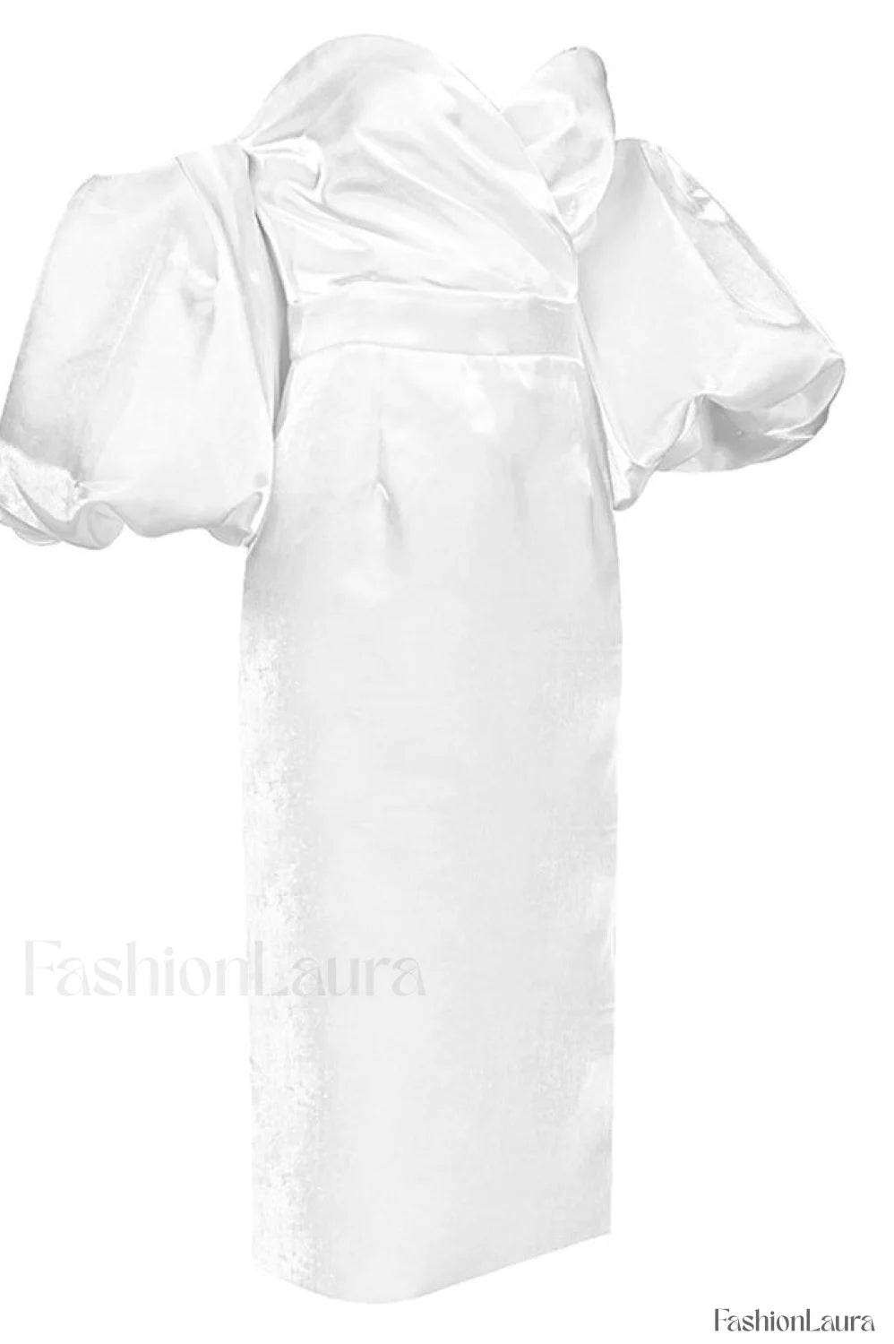 Satin Strapless Stylish Midi Dress