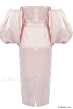 Satin Strapless Stylish Midi Dress