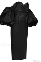 Satin Strapless Stylish Midi Dress