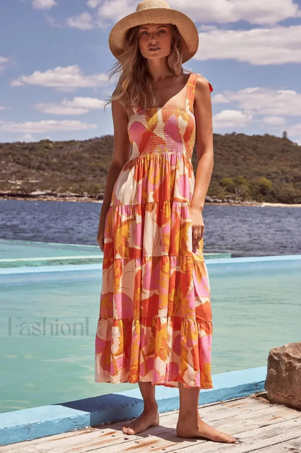 Savannah Smocked Stylish Maxi Dress S / 1# Main image