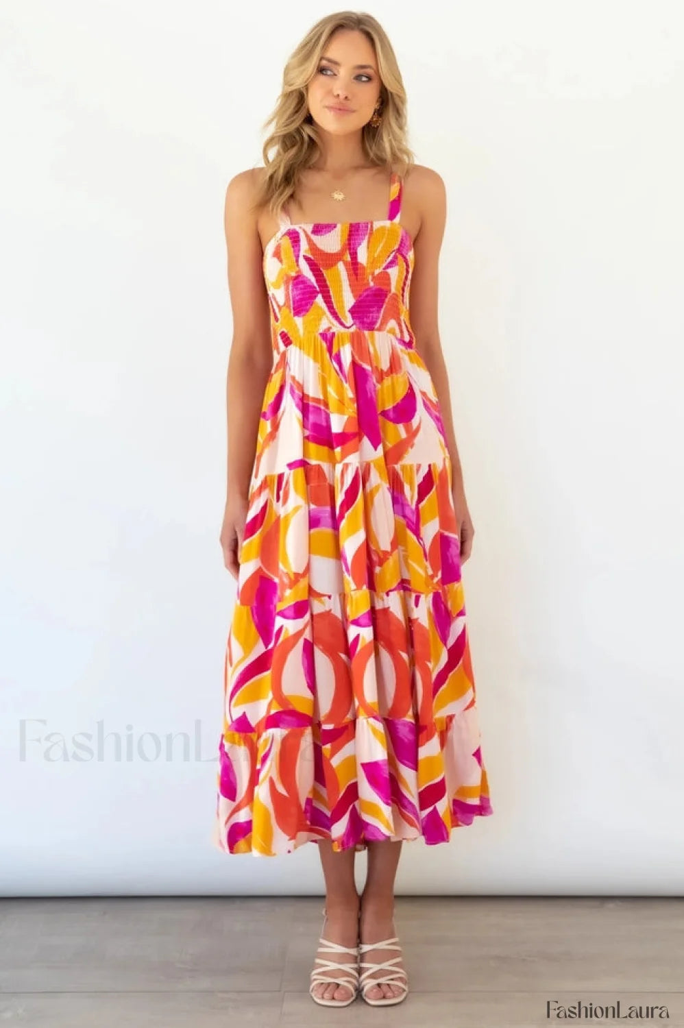 Savannah Smocked Stylish Maxi Dress S / 2#
