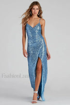 Scaly Sequin Strap Charming Low Back Dress