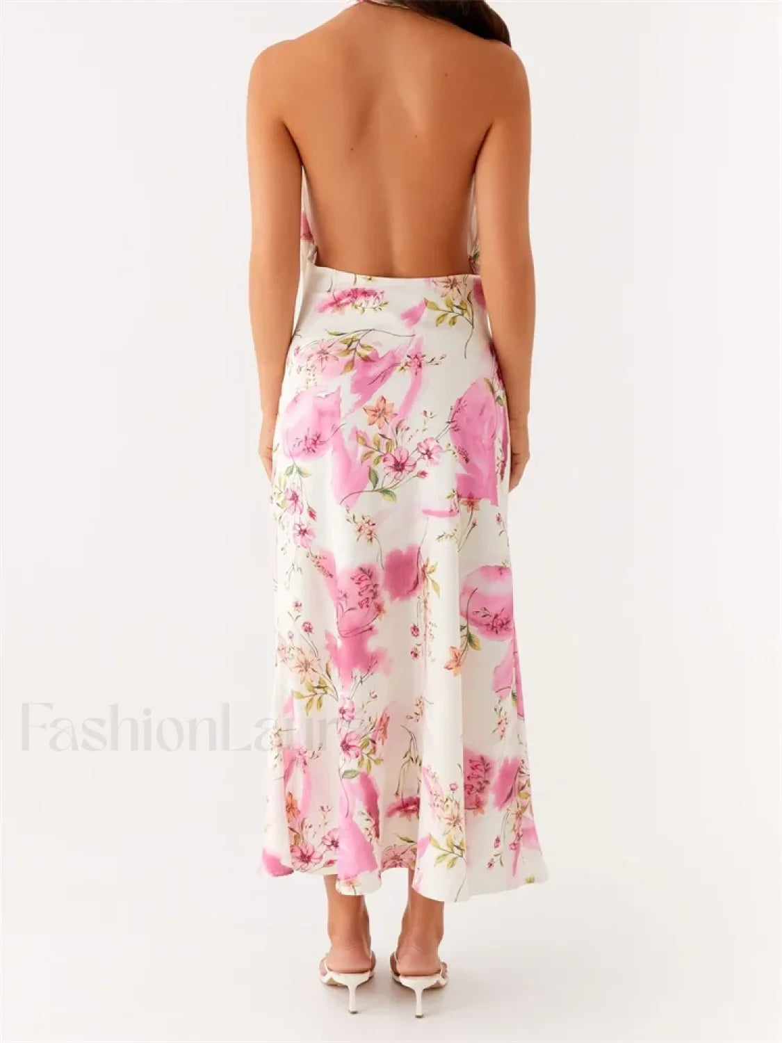 Scarf Halter Floral Maxi Dress Secondary image