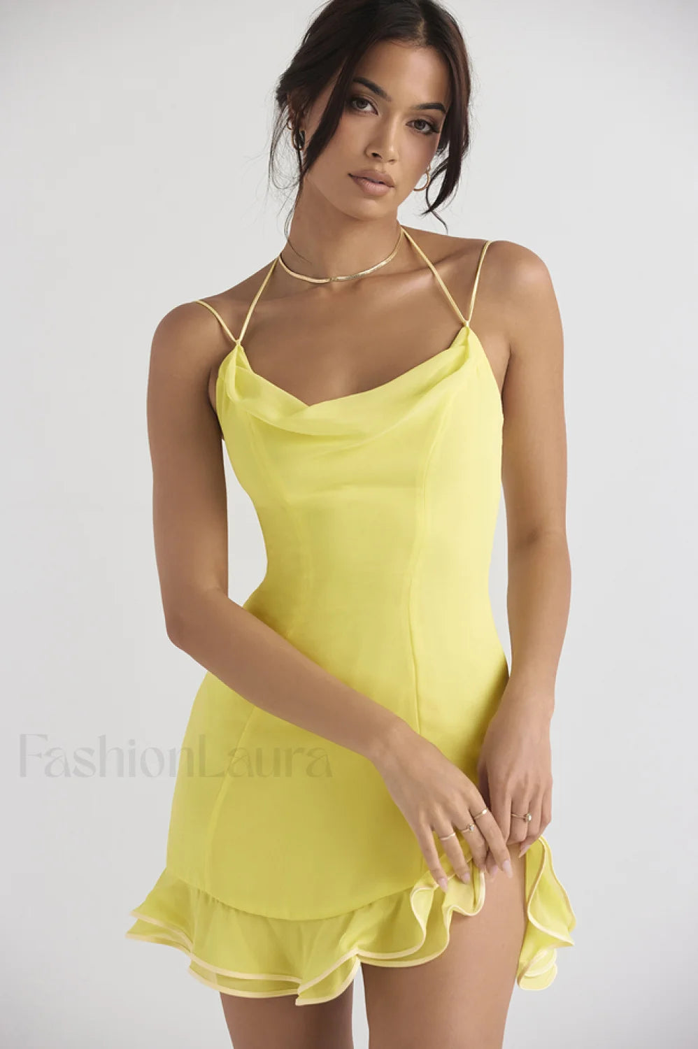 Scarlett Ruffle Stylish Mini Dress S / Yellow Main image