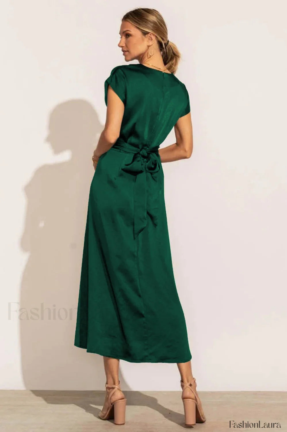 Scoop A line Stylish Satin Bridesmaid Dress