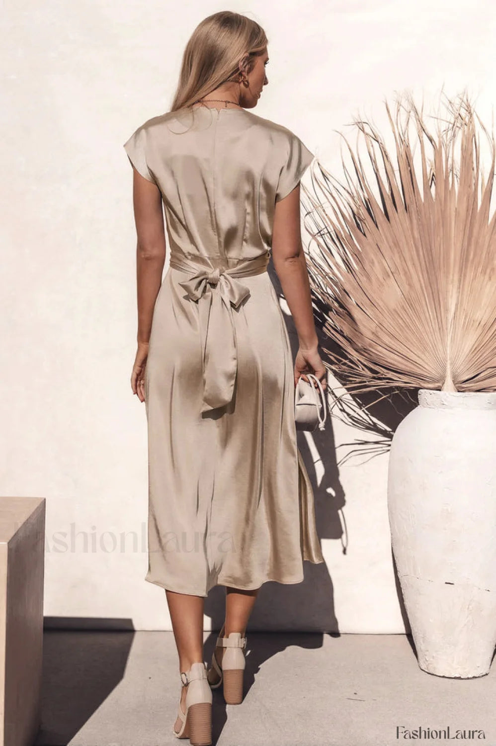 Scoop A line Stylish Satin Bridesmaid Dress