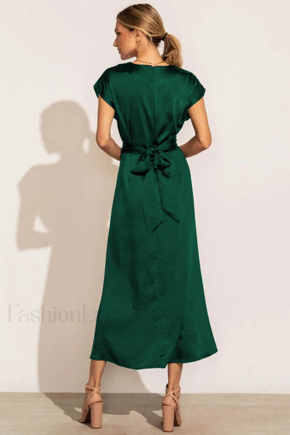 Scoop A line Stylish Satin Bridesmaid Dress