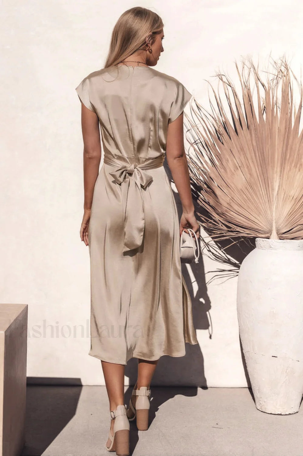 Scoop A line Stylish Satin Bridesmaid Dress