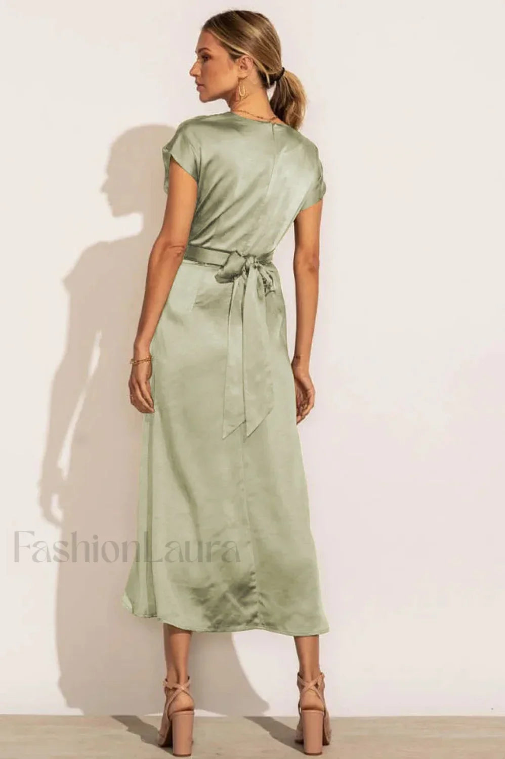 Scoop A line Stylish Satin Bridesmaid Dress